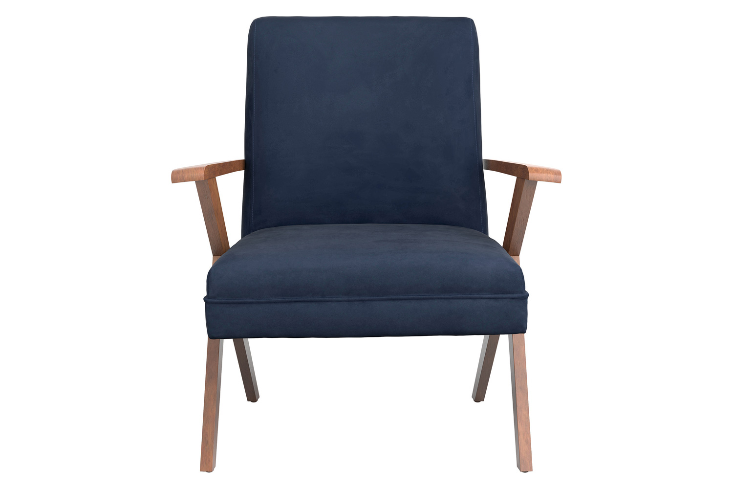 Coaster™ Monrovia Wooden Arms Accent Chair - Dark Blue/Walnut