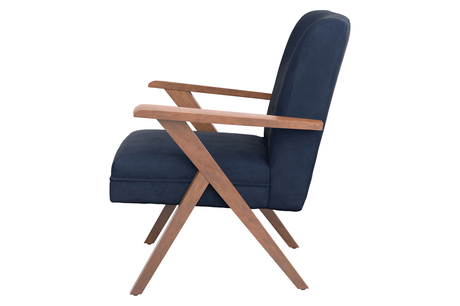 Coaster™ Monrovia Wooden Arms Accent Chair - Dark Blue/Walnut