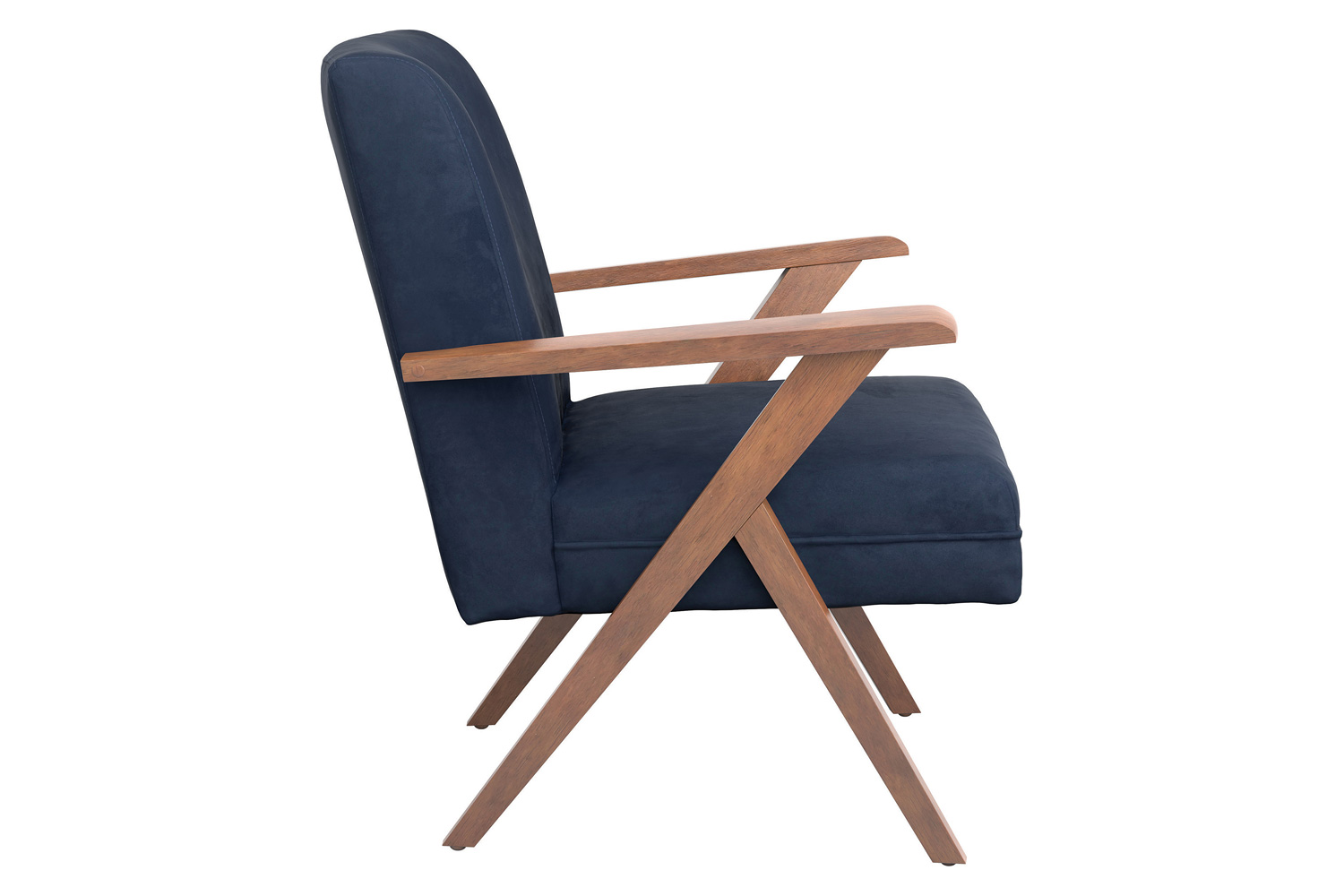 Coaster™ Monrovia Wooden Arms Accent Chair - Dark Blue/Walnut