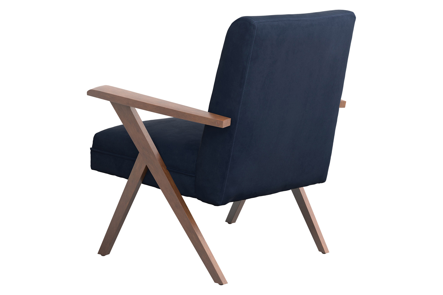 Coaster™ Monrovia Wooden Arms Accent Chair - Dark Blue/Walnut