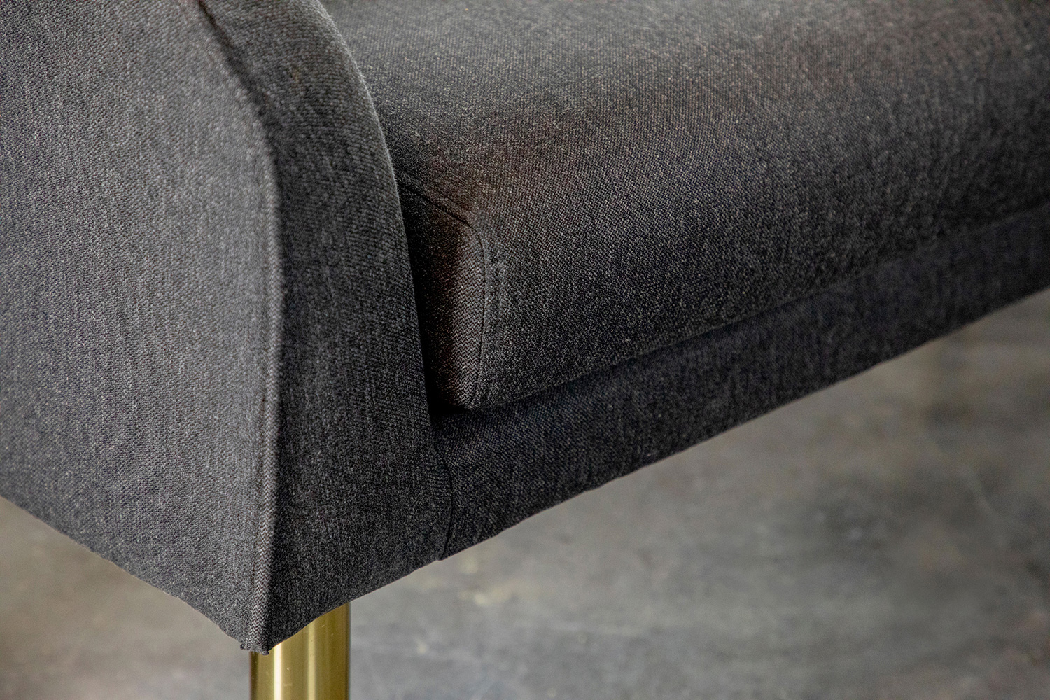 Coaster Low Back Upholstered Bench - Dark Gray/Gold