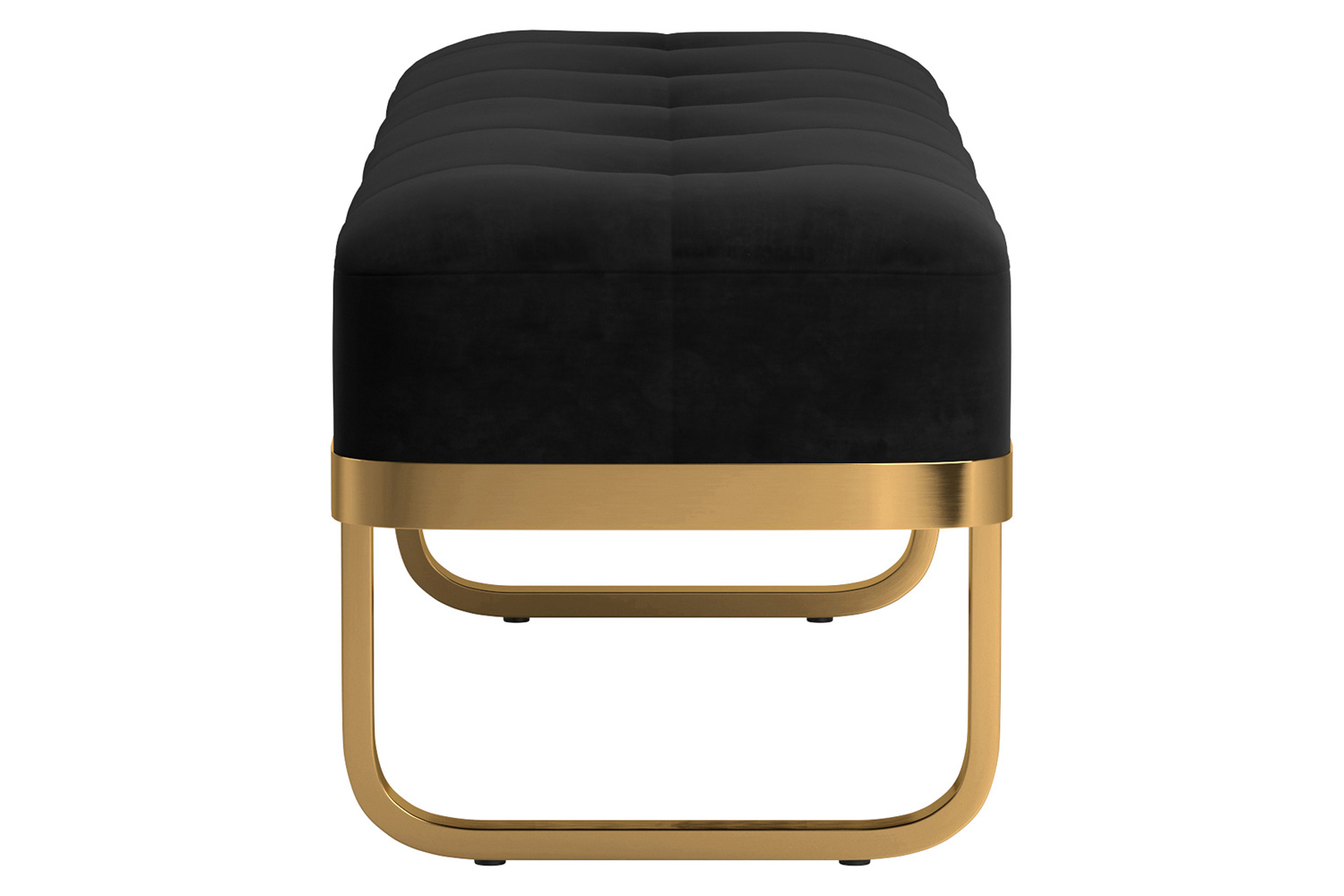 Coaster Tufted Upholstered Bench - Black/Brass