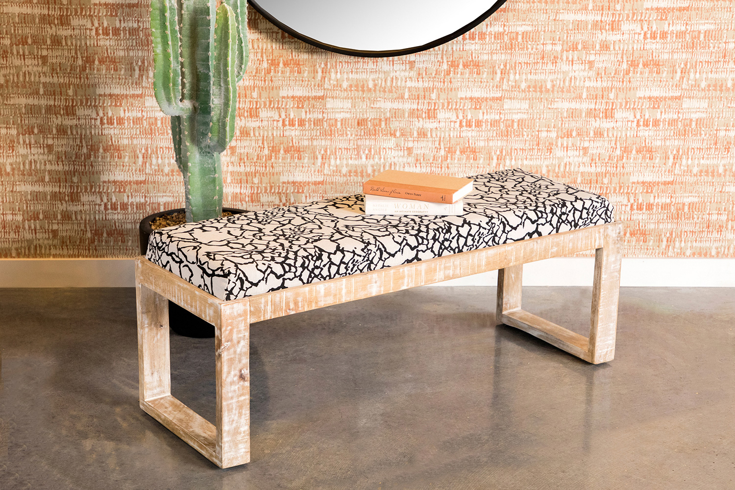 Coaster - Sled Leg Upholstered Accent Bench in Black/White