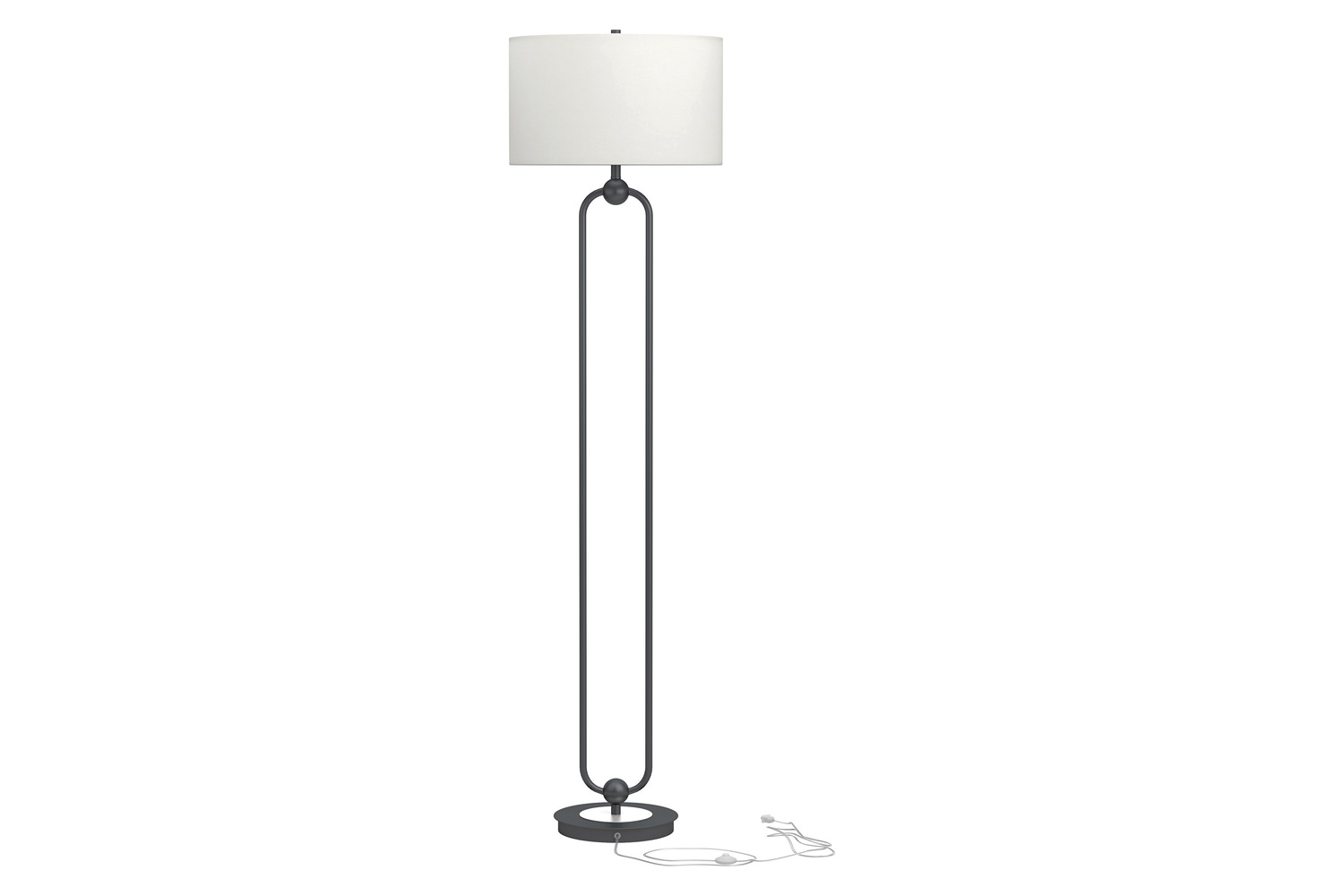 Coaster - Drum Shade Floor Lamp in White/Orb