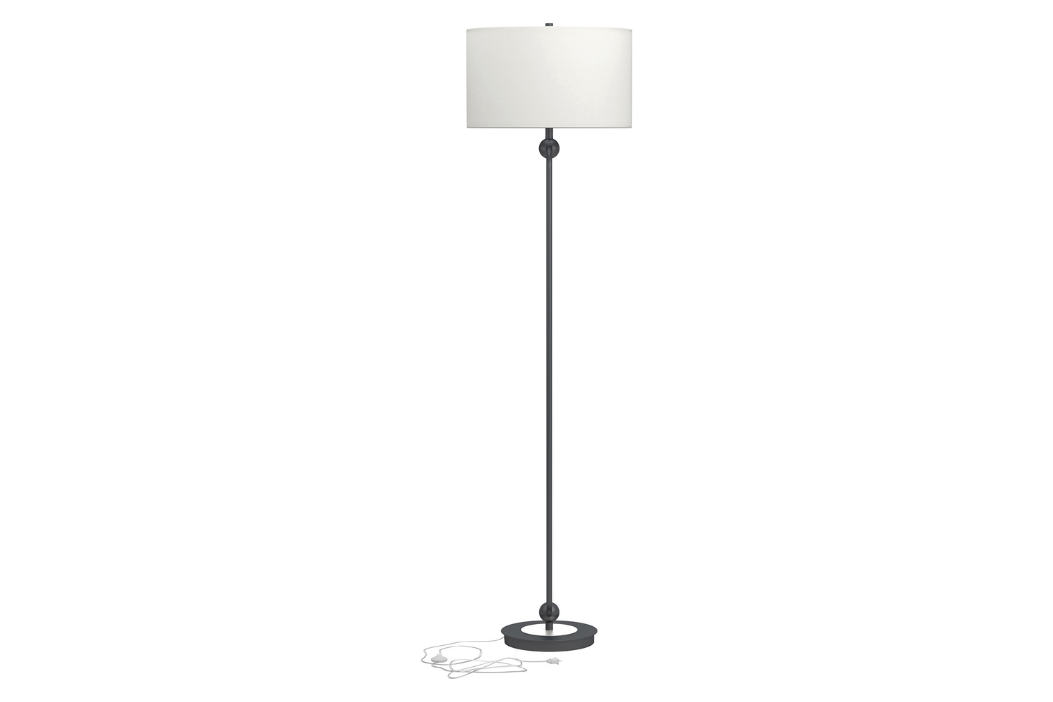 Coaster - Drum Shade Floor Lamp in White/Orb