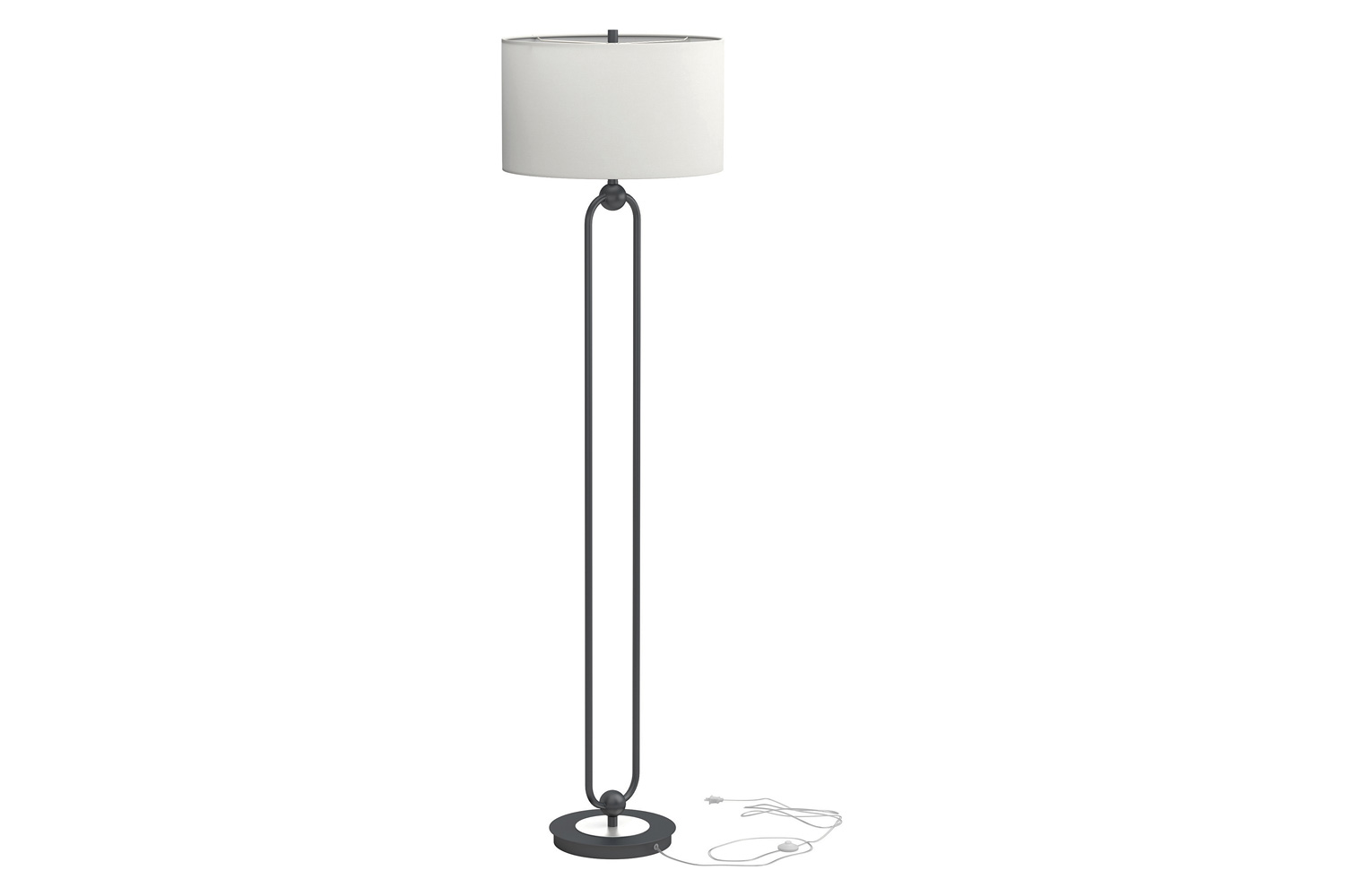 Coaster - Drum Shade Floor Lamp in White/Orb