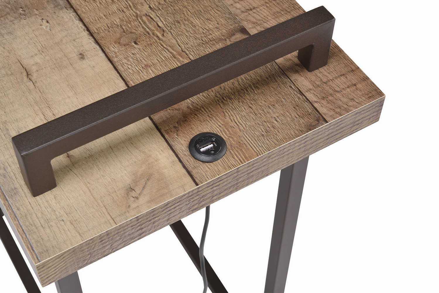 Coaster - Rectangular Top Accent Table With Usb Port in Weathered Pine