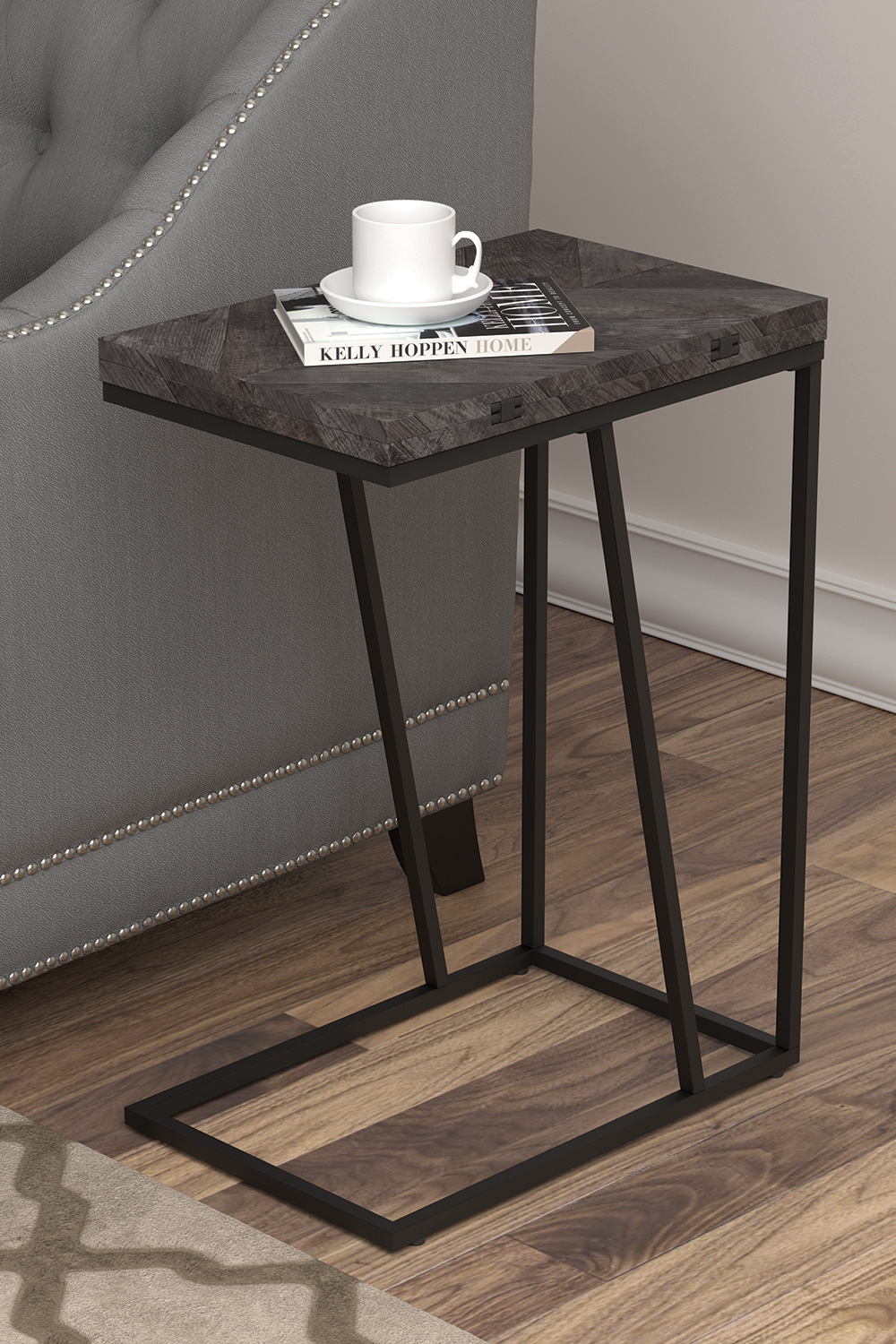 Coaster Expandable Chevron Rectangular Accent Table - Gray