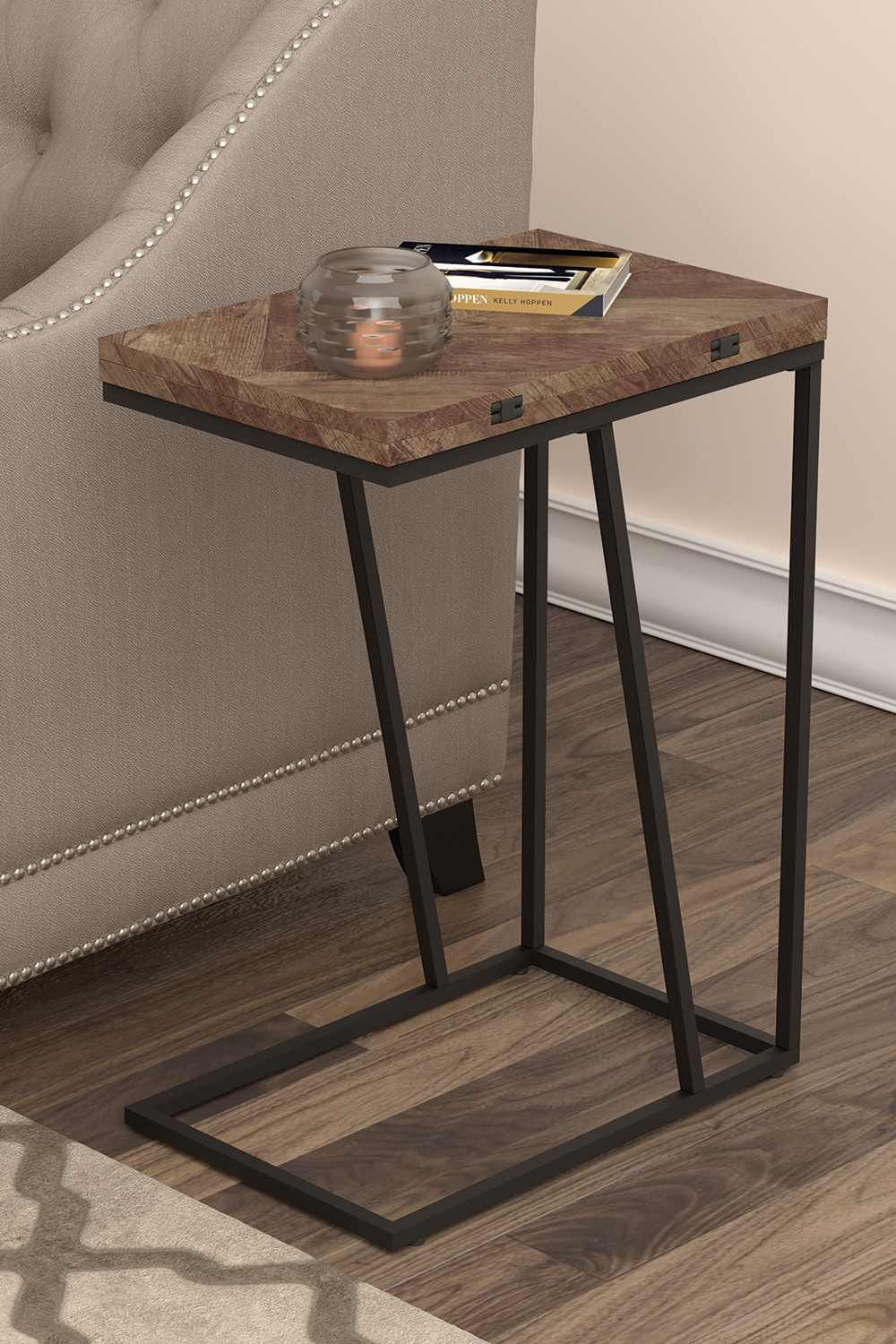 Coaster Expandable Chevron Rectangular Accent Table - Tobacco