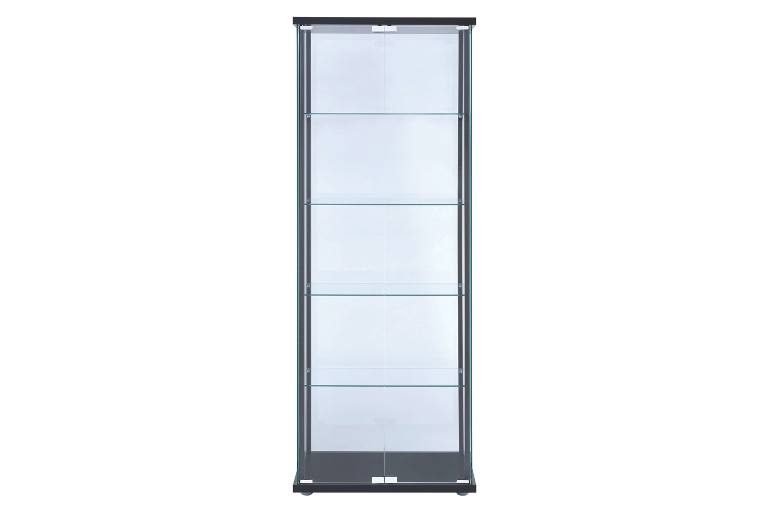 Coaster - 5-Shelf Glass Curio Cabinet in Black/Clear