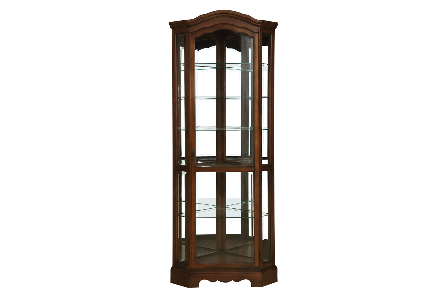 Coaster - 6-Shelf Corner Curio Cabinet in Burnished Brown