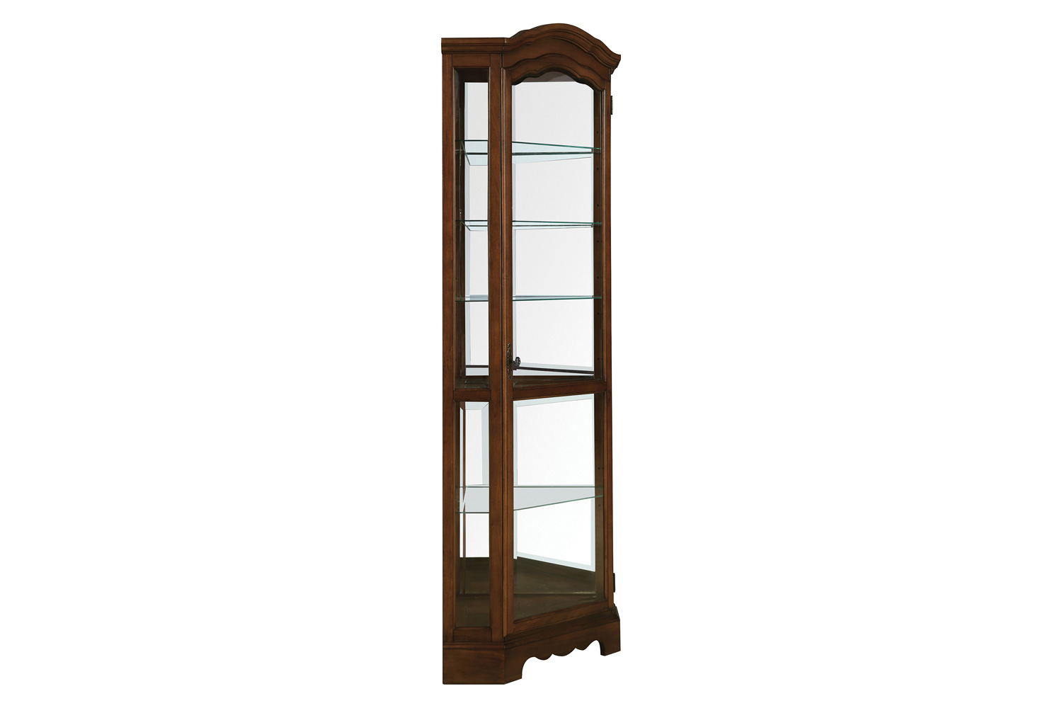 Coaster - 6-Shelf Corner Curio Cabinet in Burnished Brown