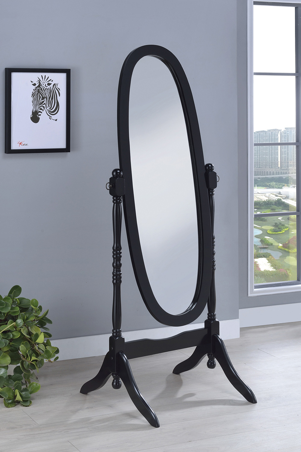 Coaster Oval Cheval Mirror - Black