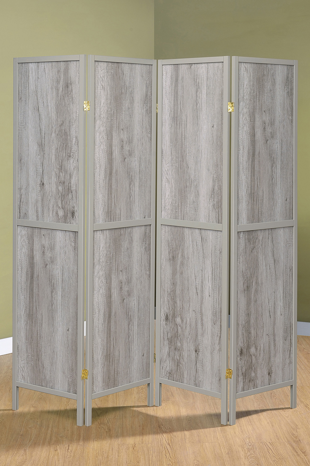 Coaster 4-Panel Folding Screen - Gray Driftwood