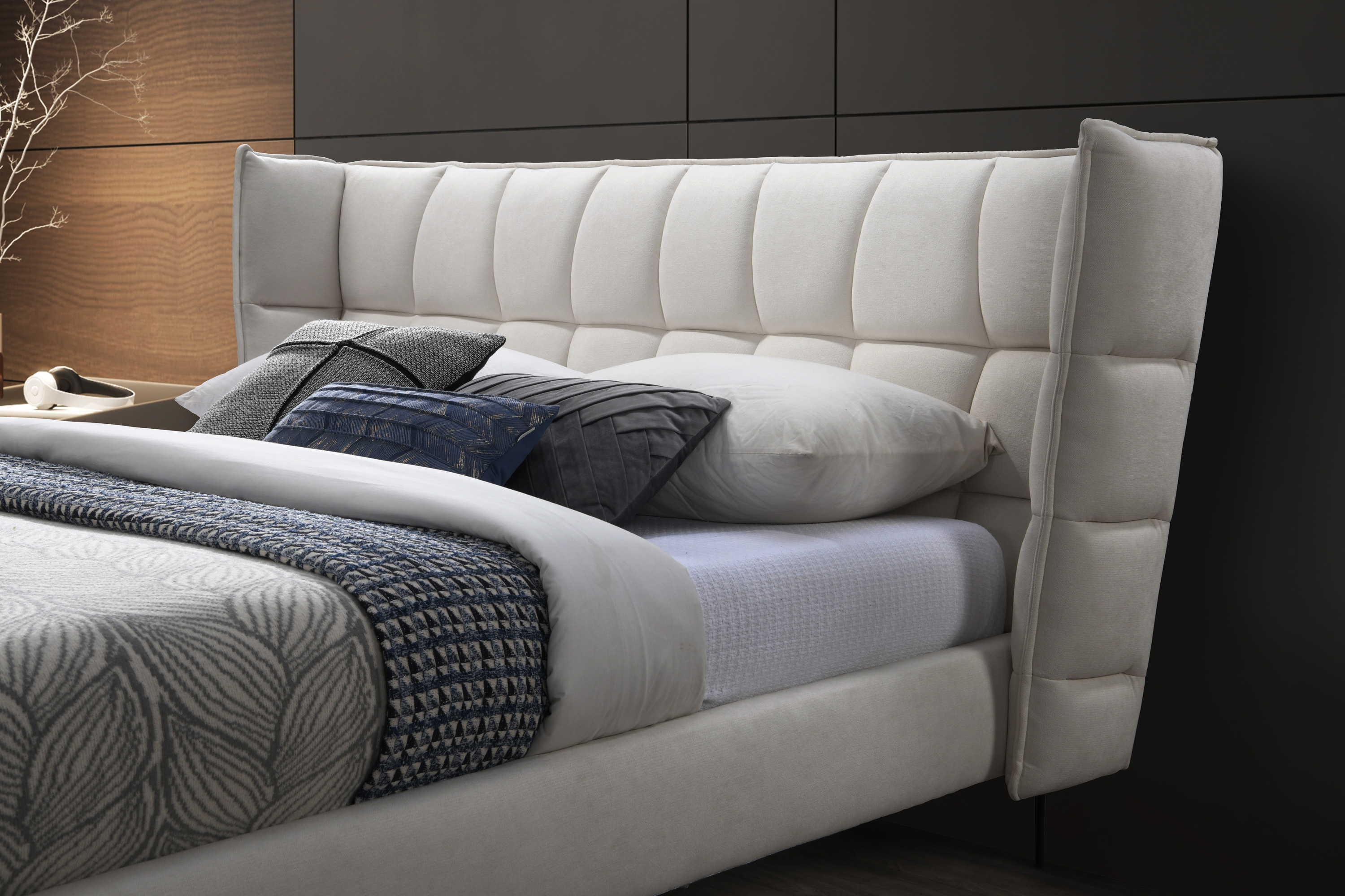 Contempo™ Beba Upholstered King Size Bed - Frost, Polyurethane