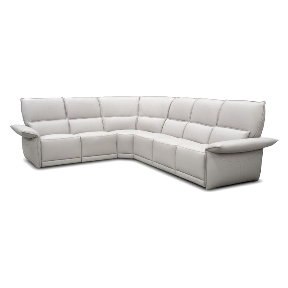 Creative Alita 6 Piece Modular Sectional with Recliners - Gray, Top Grain Leather