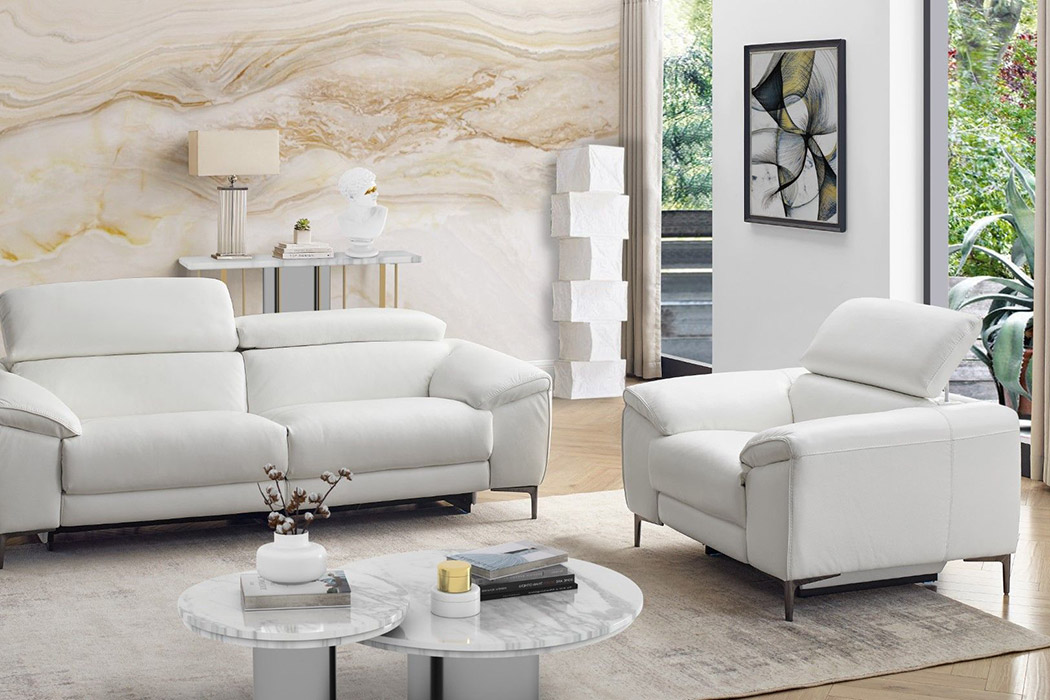 Creative Lucca Loveseat with Power Recliners - Bisque, Fabric