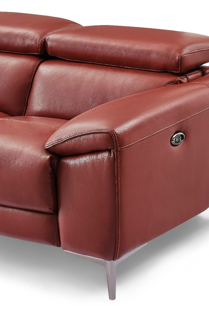 Creative™ Lucca Loveseat with Power Recliners - Rustic Red, Leather