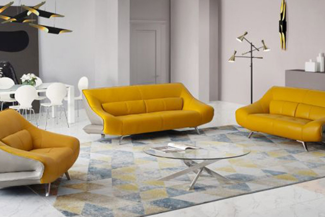 Creative Madrid Modern Loveseat - Yellow