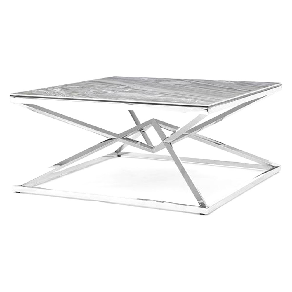 Creative Pyramid Coffee Table - Ceramic Gray Gloss