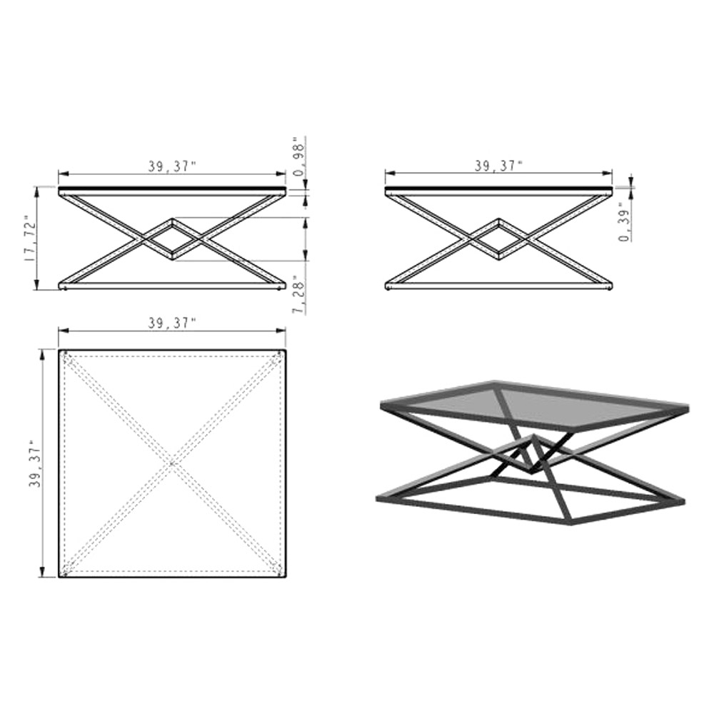 Creative Pyramid Coffee Table - Ceramic Gray Gloss