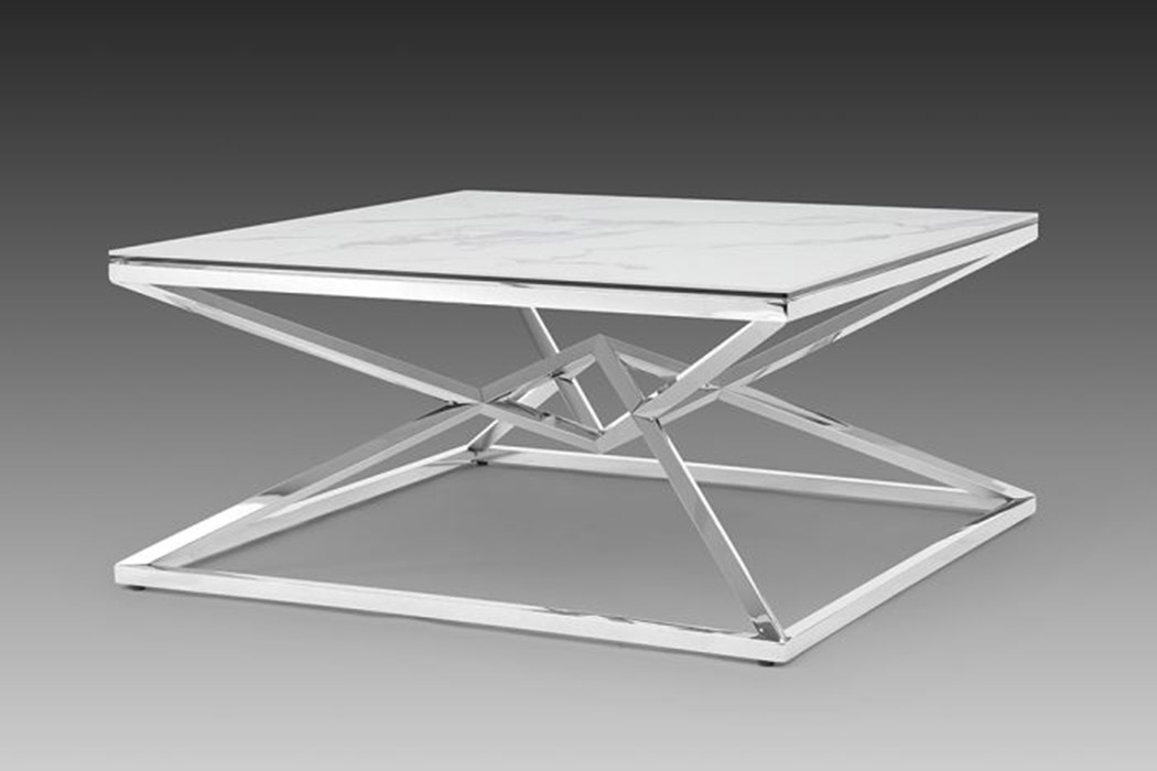 Creative Pyramid Coffee Table - Ceramic White Gloss