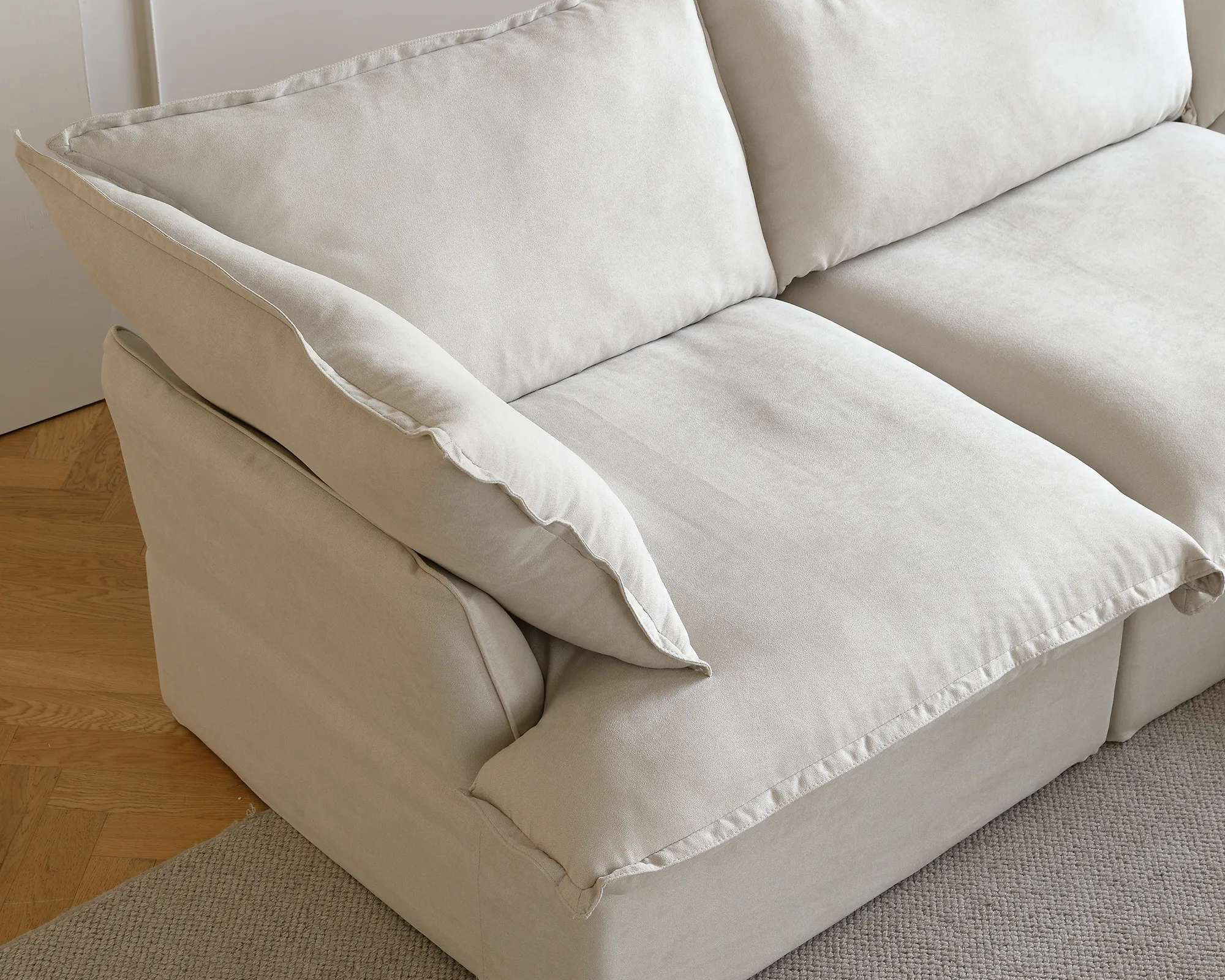 Crenus Softspot 43.3" Single Seat Sofa Sofa Cover - White