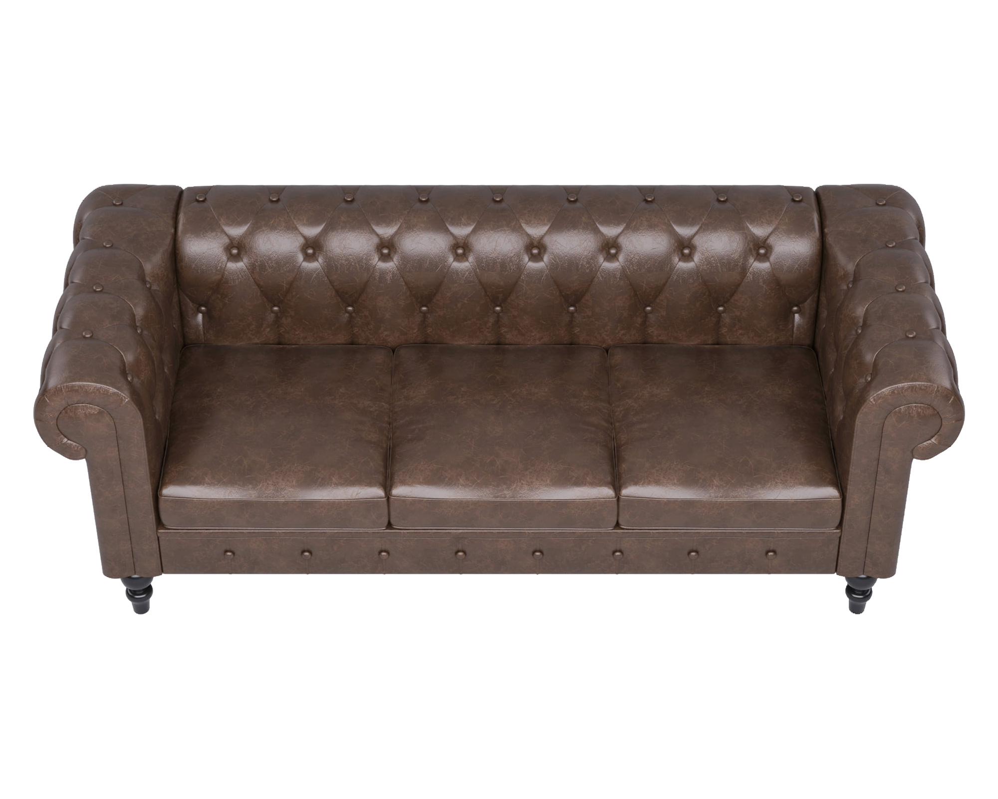 Crenus - Chesterfield PU Leather Sofa