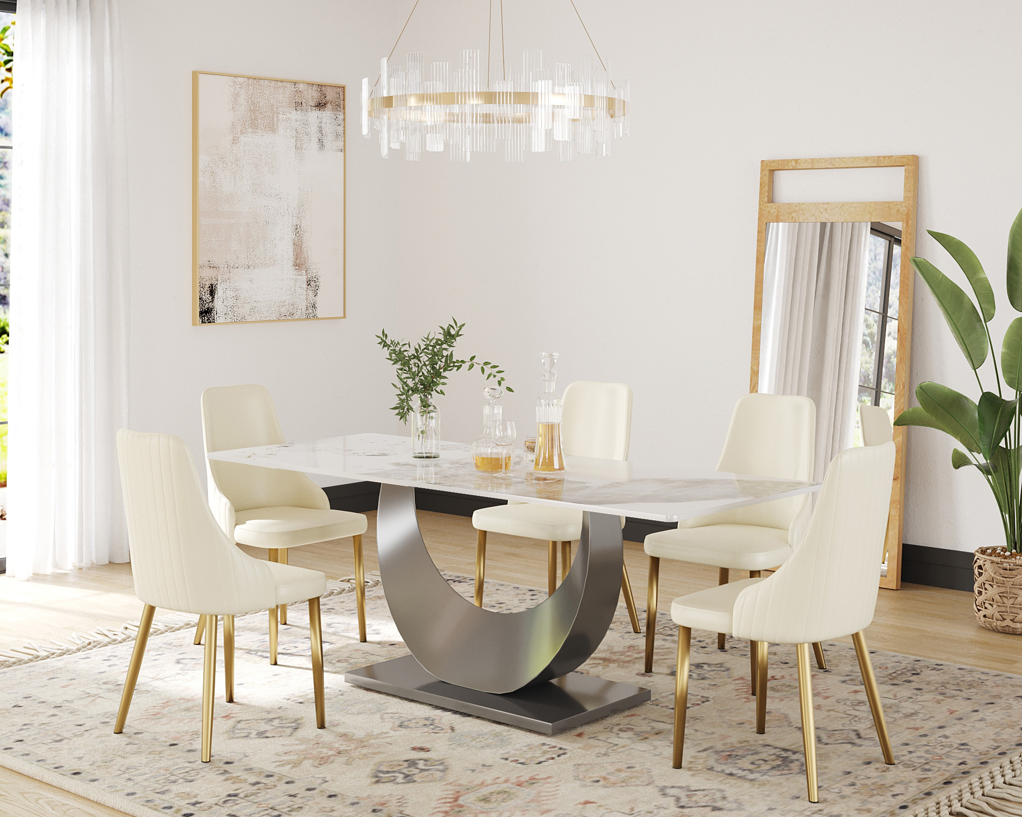 Crenus - Mezzaluna Rectangular Dining Table