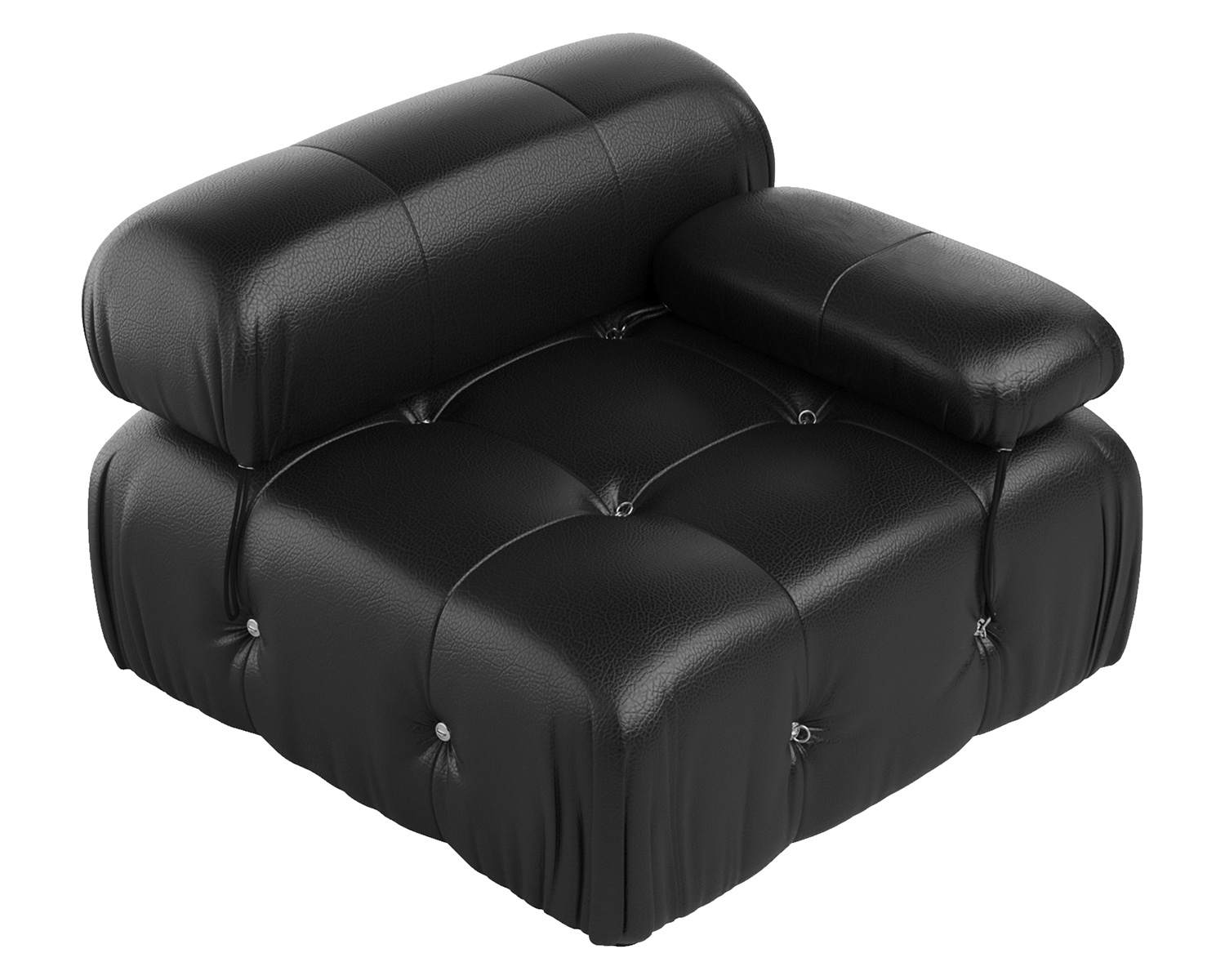 Crenus - Lusso 103.95" 3-Seater Leather Sofa With Ottoman Water Resistant Anti scratch