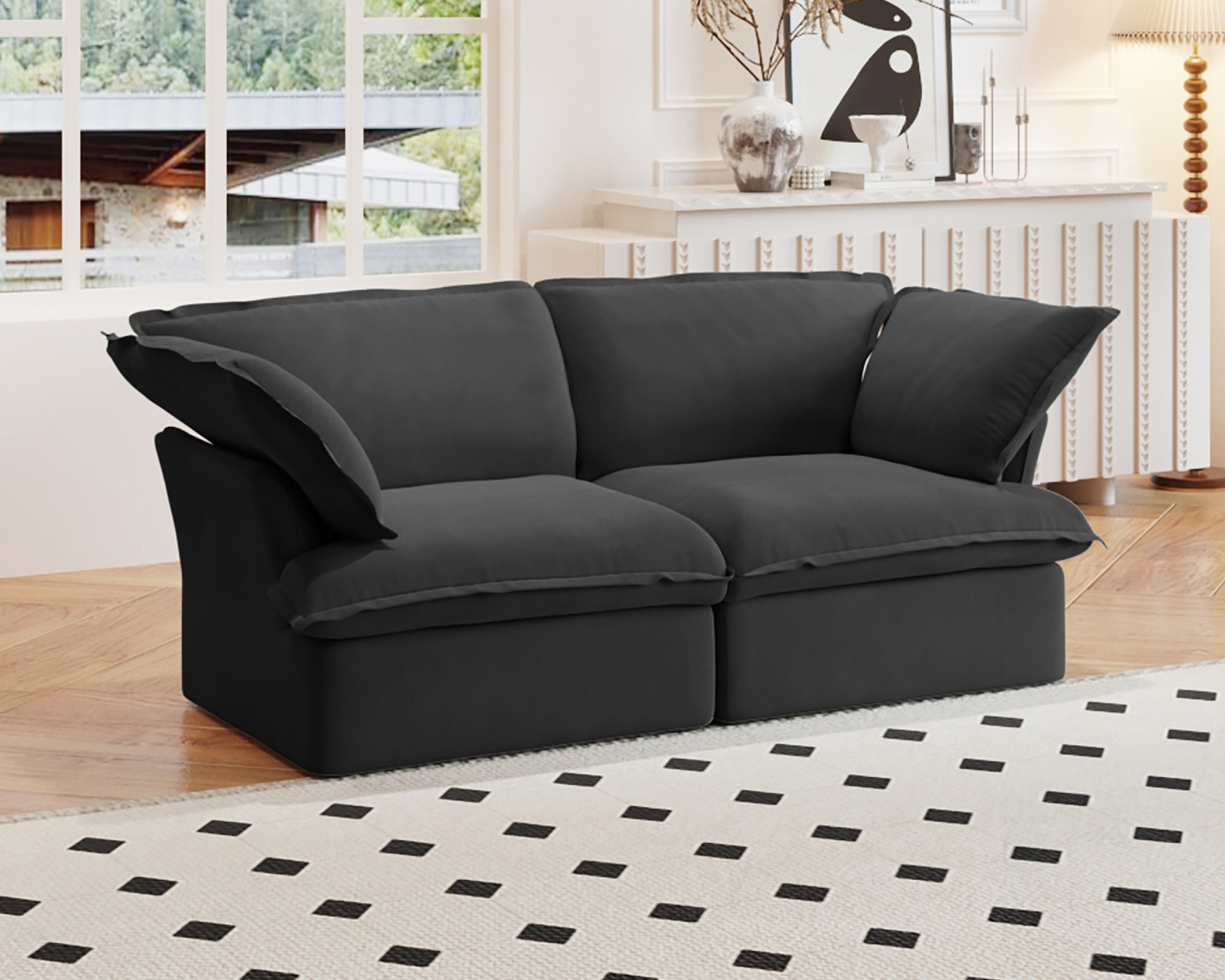 Crenus - Softspot 82.66" Loveseat Couch Sofa Cover