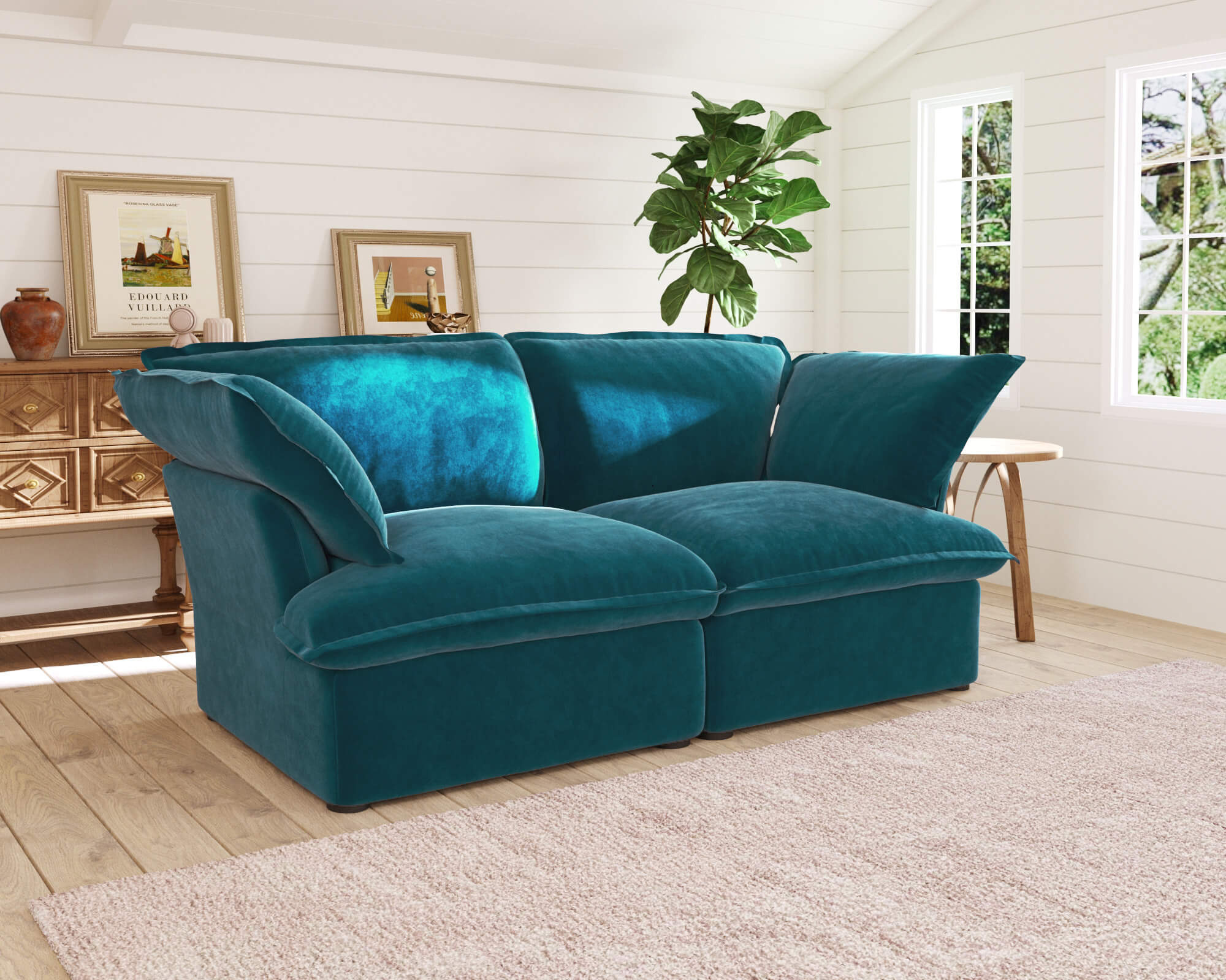 Crenus - Softspot 82.66" Loveseat Couch Sofa Cover