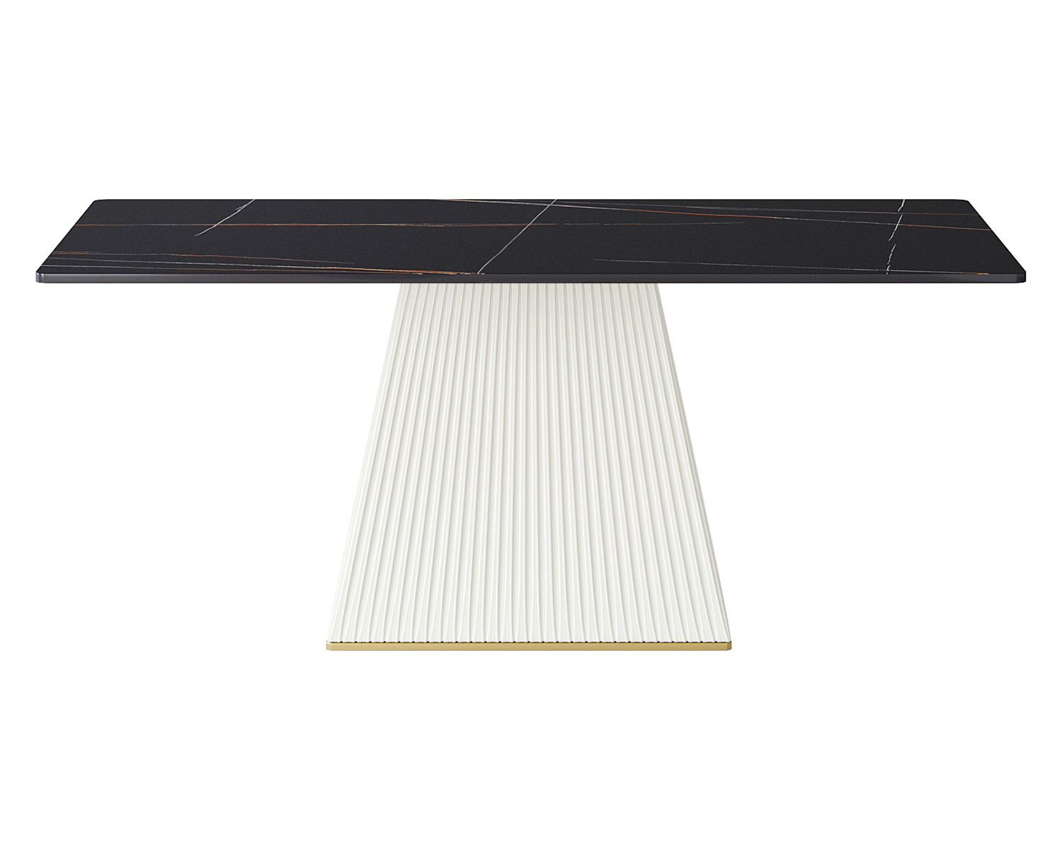 Crenus Luna Rectangular Dining Table - White/Gold