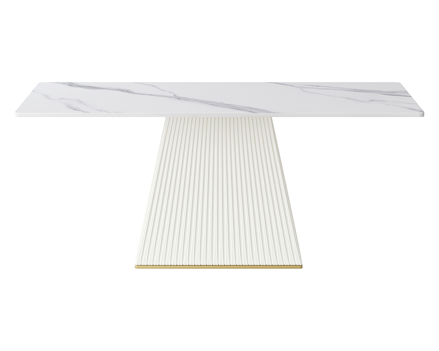 Crenus Luna Rectangular Dining Table - White/Gold