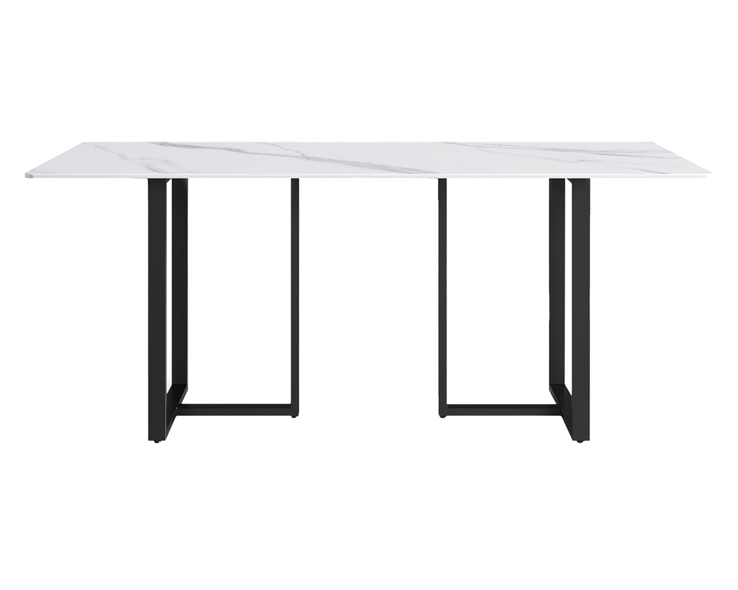 Crenus Trani Rectangular Dining Table - White/Gold, 70.87''