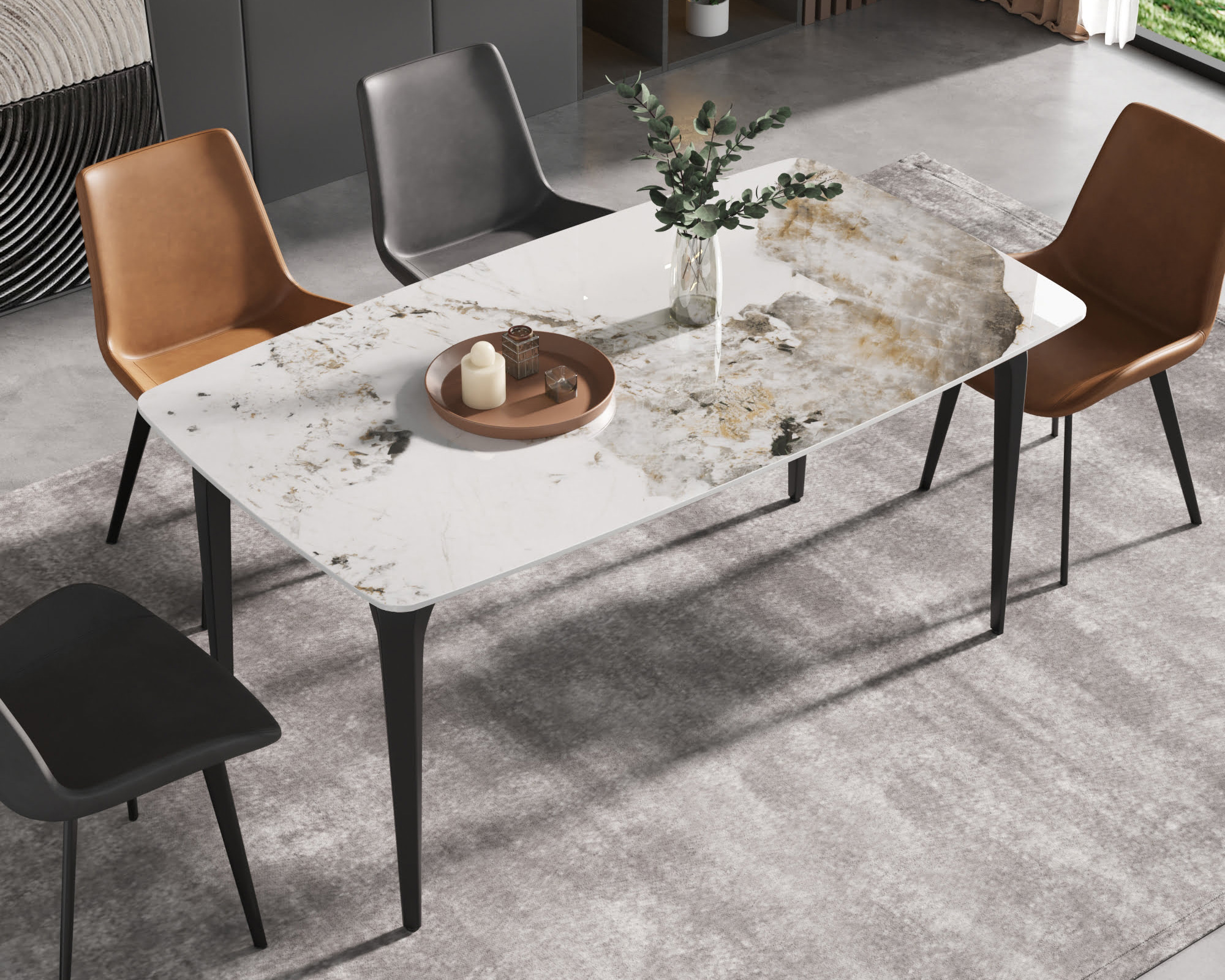 Crenus - Sicilia Curved Rectangular Dining Table