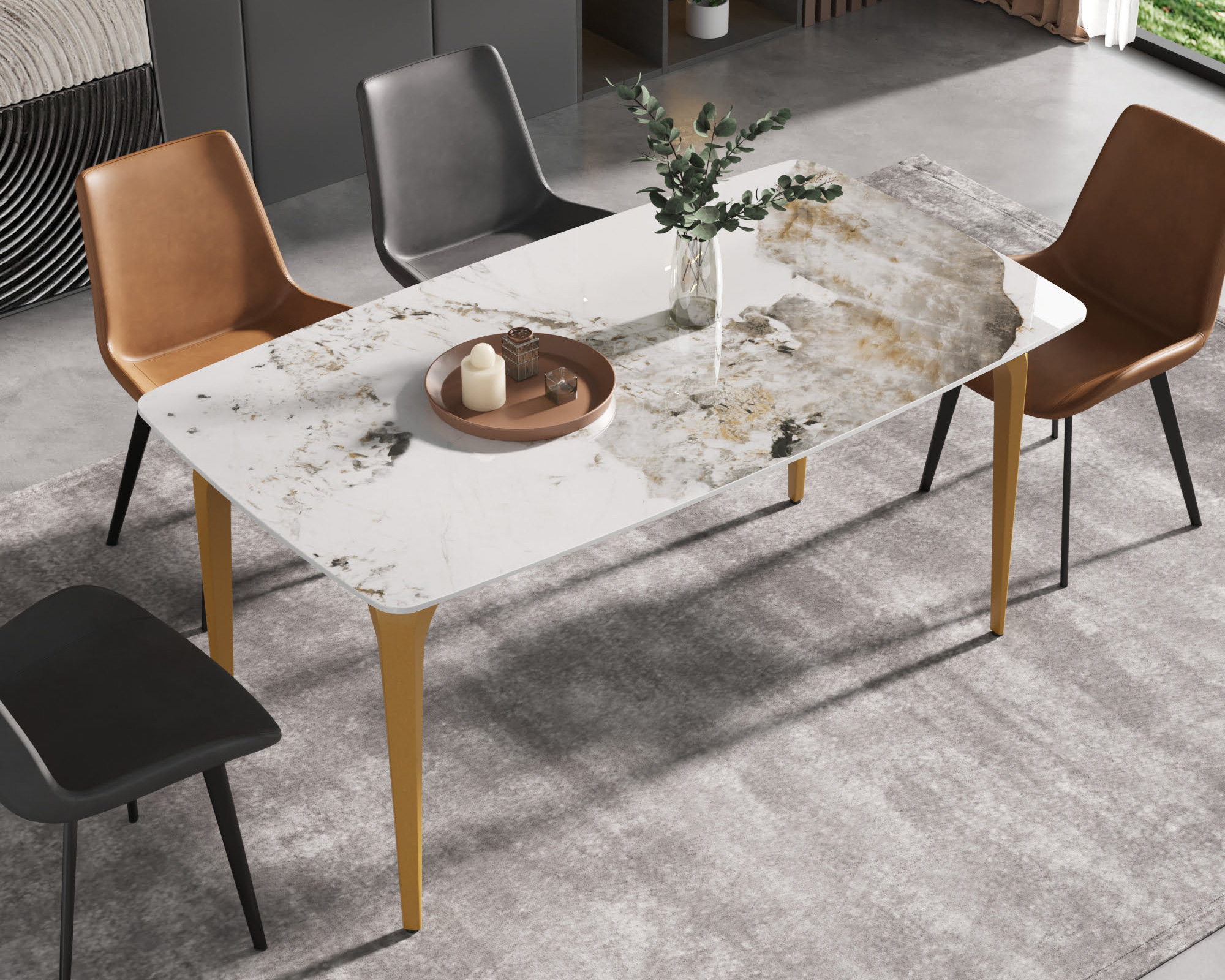 Crenus - Sicilia Curved Rectangular Dining Table