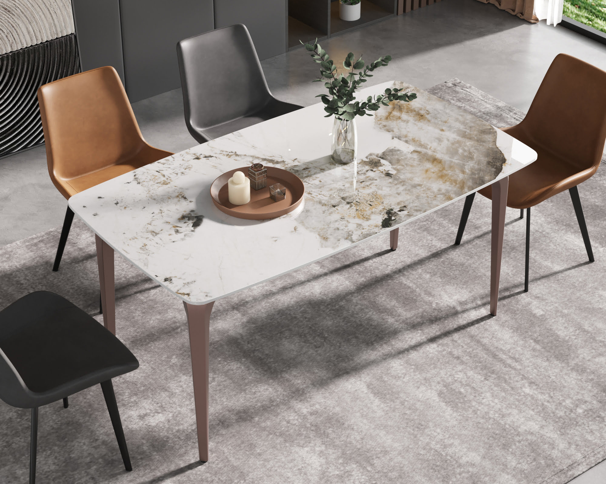 Crenus - Sicilia Curved Rectangular Dining Table