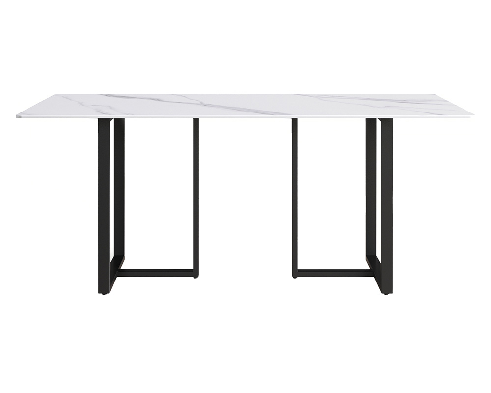 Crenus Trani Rectangular Dining Table - Gray/Black, 70.87''