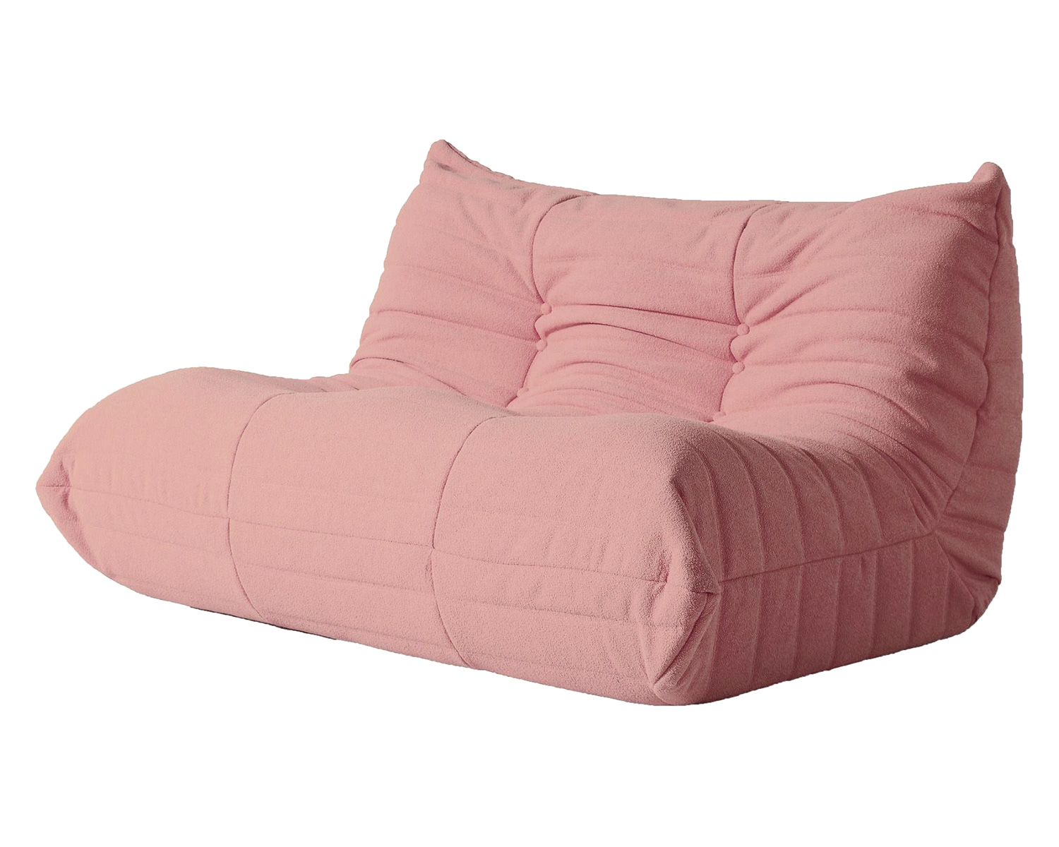 Crenus Caterpillar 53.15″ Floor Loveseat Sofa Teddy Velvet - Pink