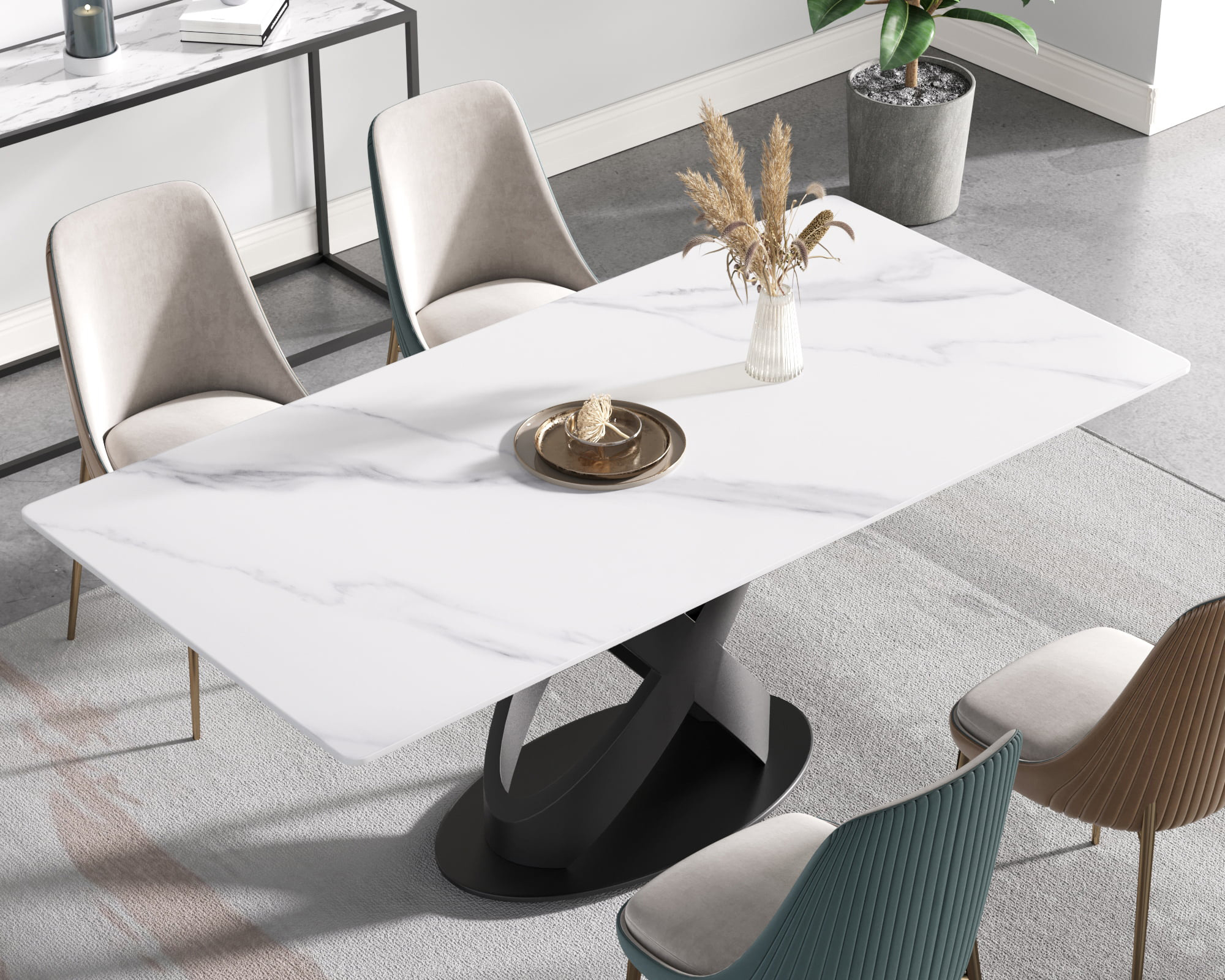 Crenus - Basalto Rectangular Dining Table