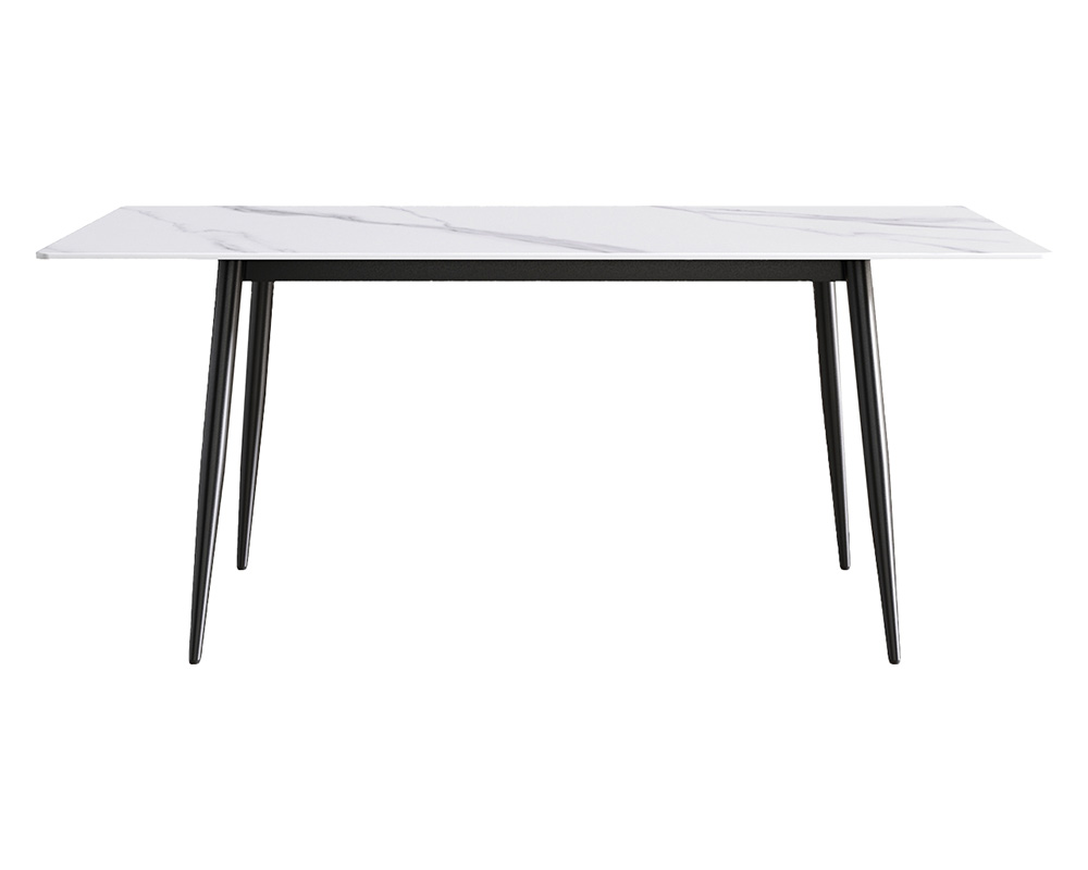 Crenus Sophia Rectangular Dining Table - White/Gold, 70.87''