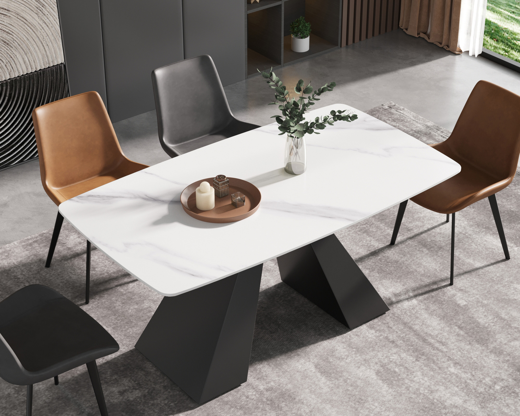 Crenus - La Regina Curved Rectangular Dining Table