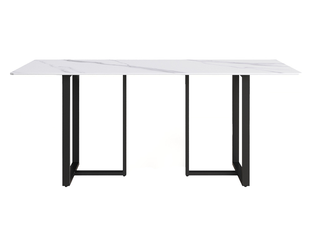 Crenus Trani Rectangular Dining Table - White/Black, 63"