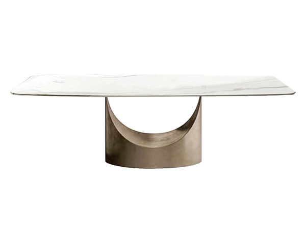 Crenus Hobart Rectangular Dining Table - White/Gold, 62.99”