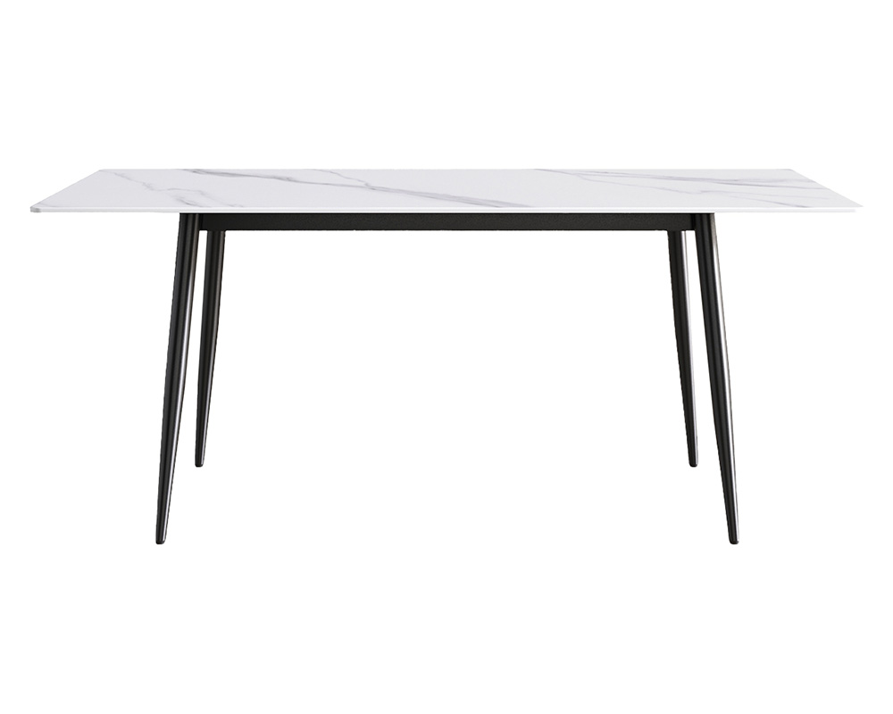 Crenus Sophia Rectangular Dining Table - White/Black, 70.87''