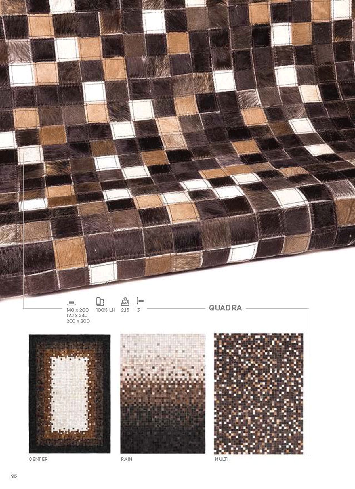 CutCut Quadra Center Leather Rug - 170x240