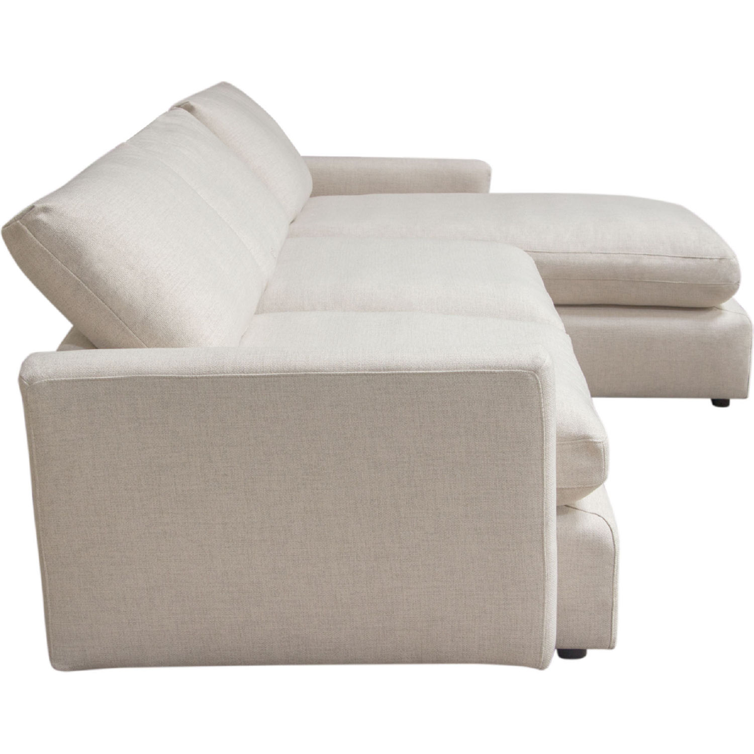 Diamond Sofa Arcadia 2PC Fabric Reversible Chaise Sectional with Feather Down Seating - Cream