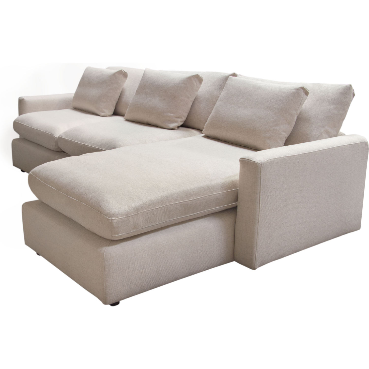 Diamond Sofa Arcadia 2PC Fabric Reversible Chaise Sectional with Feather Down Seating - Cream