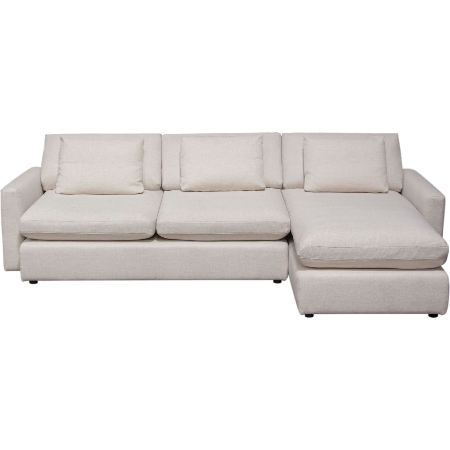 Diamond Sofa Arcadia 2PC Fabric Reversible Chaise Sectional with Feather Down Seating - Cream